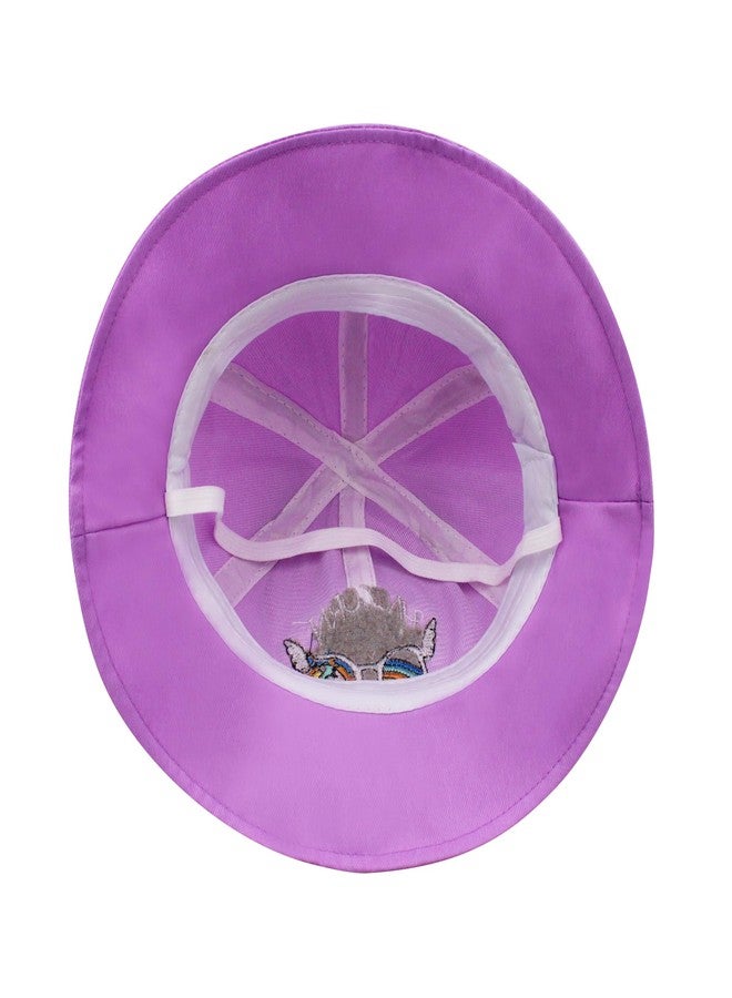 فريتراز قبعة دلو قطنية للأطفال من VRITRAZ مع حزام قابل للتعديل للأولاد والبنات، مقاس 3-10، لون بنفسجي - Image 5